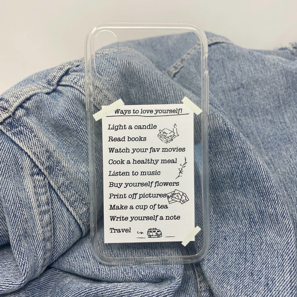 iPhone 7/8 Case White Black Daily Reminders Clear NEW Glossy Cover